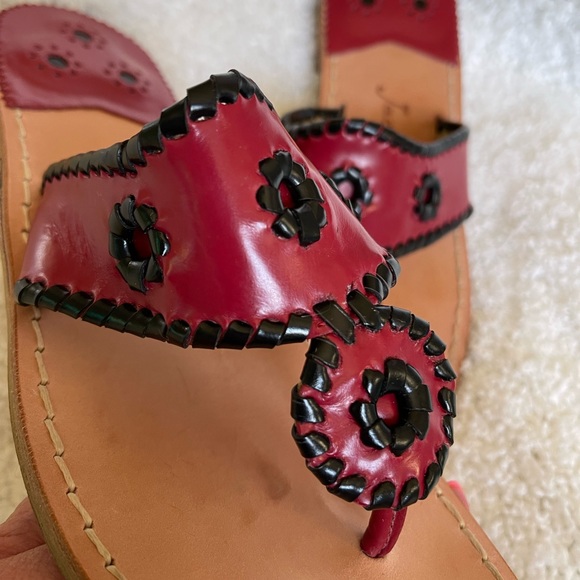 Jack Rogers “Spirit” Sandals. Garnet & Black in original box. - Picture 2 of 6